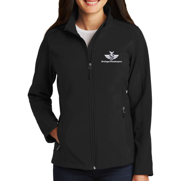 Embroidered Strategos Peacekeepers - Ladies Core Soft Shell Jacket Thumbnail