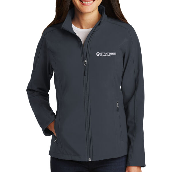 Embroidered Strategos Main - Ladies Core Soft Shell Jacket Thumbnail